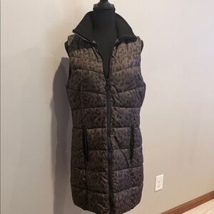 Peyton Jensen Leopard Print Puffer Vest- Medium
